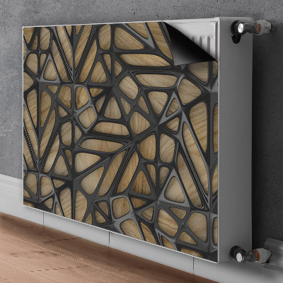 Radiator cover Black pattern on wood