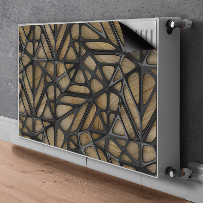 Radiator cover Black pattern on wood