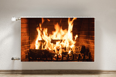 Decorative radiator mat Fireplace fire