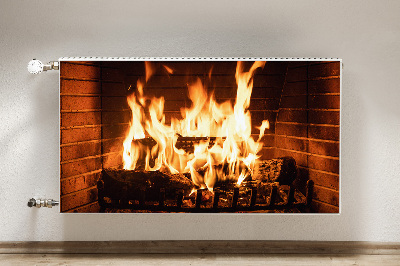 Decorative radiator mat Fireplace fire