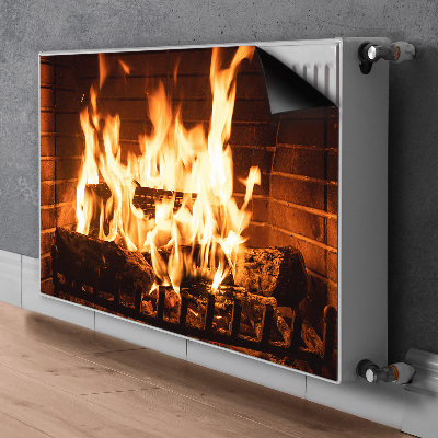 Decorative radiator mat Fireplace fire