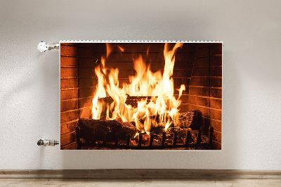 Decorative radiator mat Fireplace fire