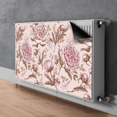 Magnetic radiator mat Pink peonies