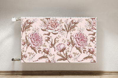 Magnetic radiator mat Pink peonies