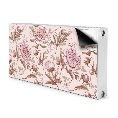 Magnetic radiator mat Pink peonies