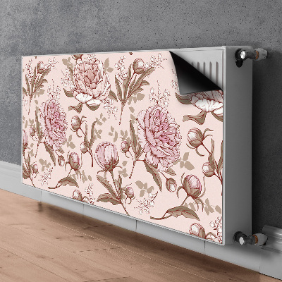 Magnetic radiator mat Pink peonies