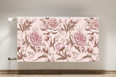 Magnetic radiator mat Pink peonies