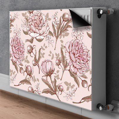 Magnetic radiator mat Pink peonies