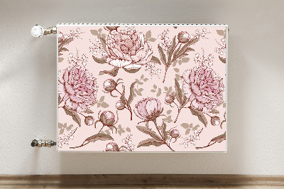 Magnetic radiator mat Pink peonies