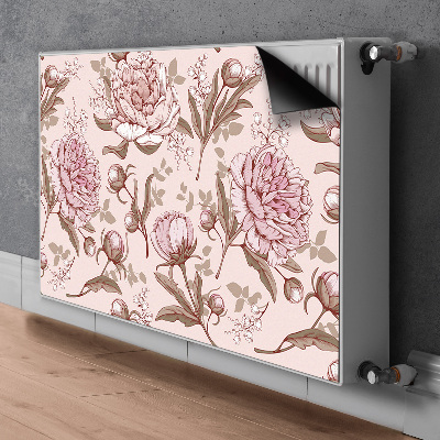 Magnetic radiator mat Pink peonies