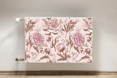 Magnetic radiator mat Pink peonies