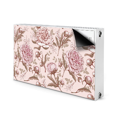 Magnetic radiator mat Pink peonies