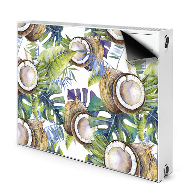 Decorative radiator cover Coconuts and leaves