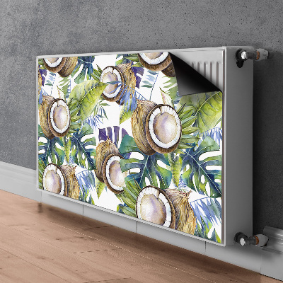 Decorative radiator cover Coconuts and leaves