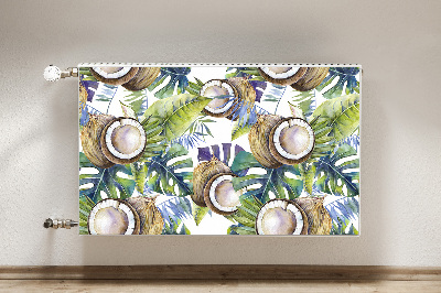 Decorative radiator cover Coconuts and leaves