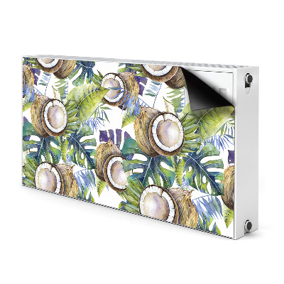 Decorative radiator cover Coconuts and leaves