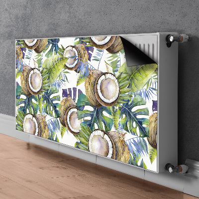 Decorative radiator cover Coconuts and leaves