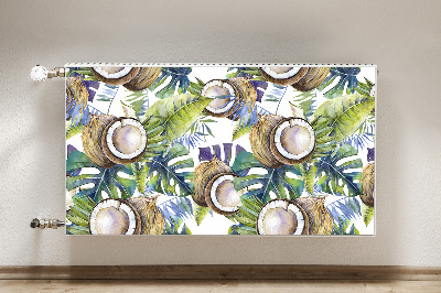 Decorative radiator cover Coconuts and leaves