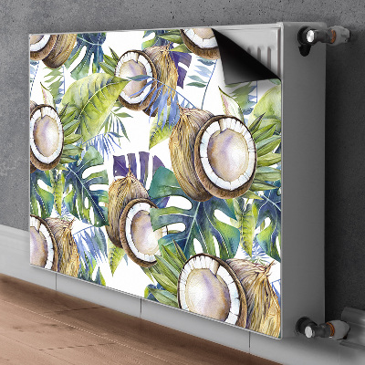 Decorative radiator cover Coconuts and leaves