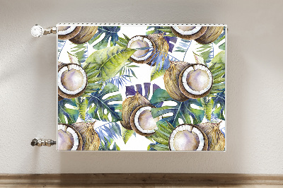 Decorative radiator cover Coconuts and leaves