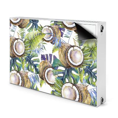 Decorative radiator cover Coconuts and leaves