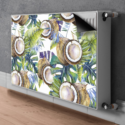 Decorative radiator cover Coconuts and leaves