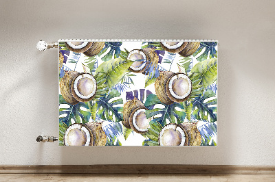 Decorative radiator cover Coconuts and leaves