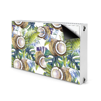 Decorative radiator cover Coconuts and leaves