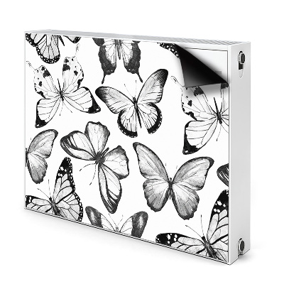 Magnetic radiator cover Black and white butterfly