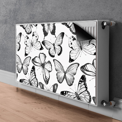 Magnetic radiator cover Black and white butterfly