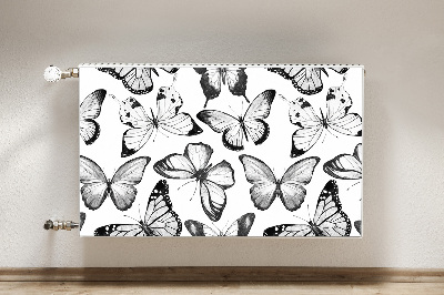 Magnetic radiator cover Black and white butterfly