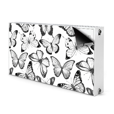 Magnetic radiator cover Black and white butterfly