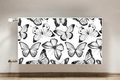 Magnetic radiator cover Black and white butterfly