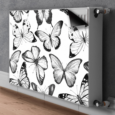 Magnetic radiator cover Black and white butterfly