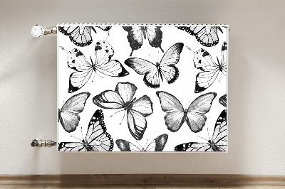 Magnetic radiator cover Black and white butterfly