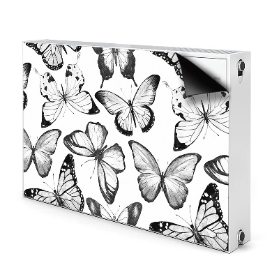 Magnetic radiator cover Black and white butterfly