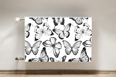 Magnetic radiator cover Black and white butterfly