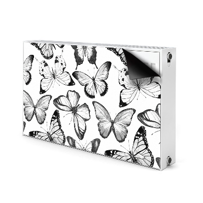 Magnetic radiator cover Black and white butterfly