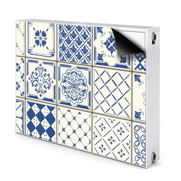 Decorative radiator cover Blue tiles