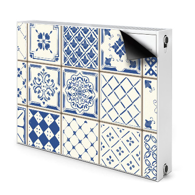 Decorative radiator cover Blue tiles