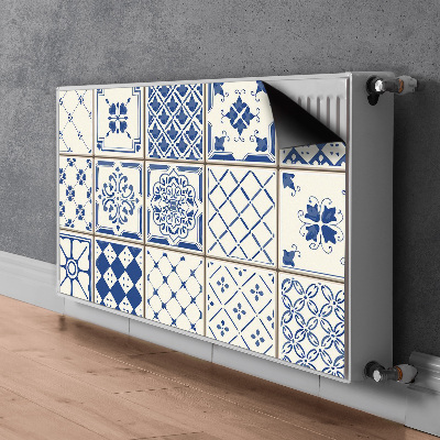 Decorative radiator cover Blue tiles