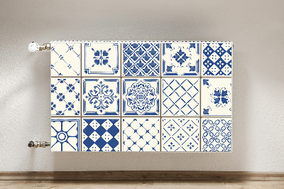 Decorative radiator cover Blue tiles