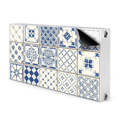 Decorative radiator cover Blue tiles