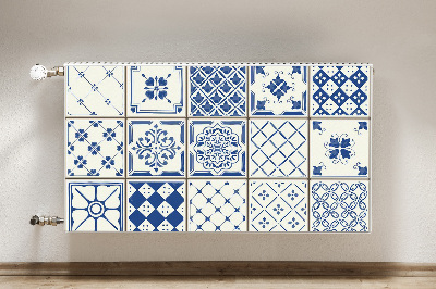 Decorative radiator cover Blue tiles