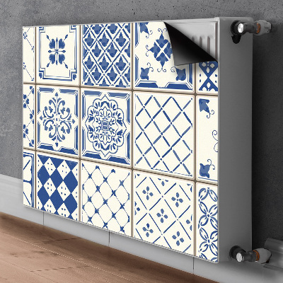 Decorative radiator cover Blue tiles