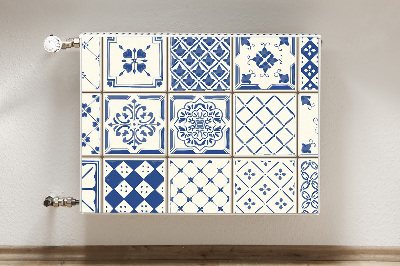 Decorative radiator cover Blue tiles