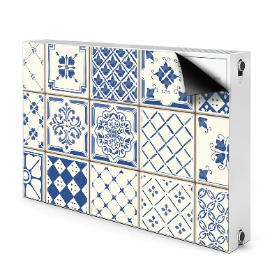 Decorative radiator cover Blue tiles