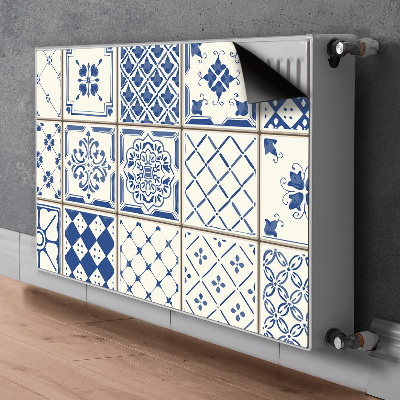 Decorative radiator cover Blue tiles