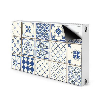 Decorative radiator cover Blue tiles