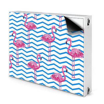 Magnetic radiator mat Flamingos